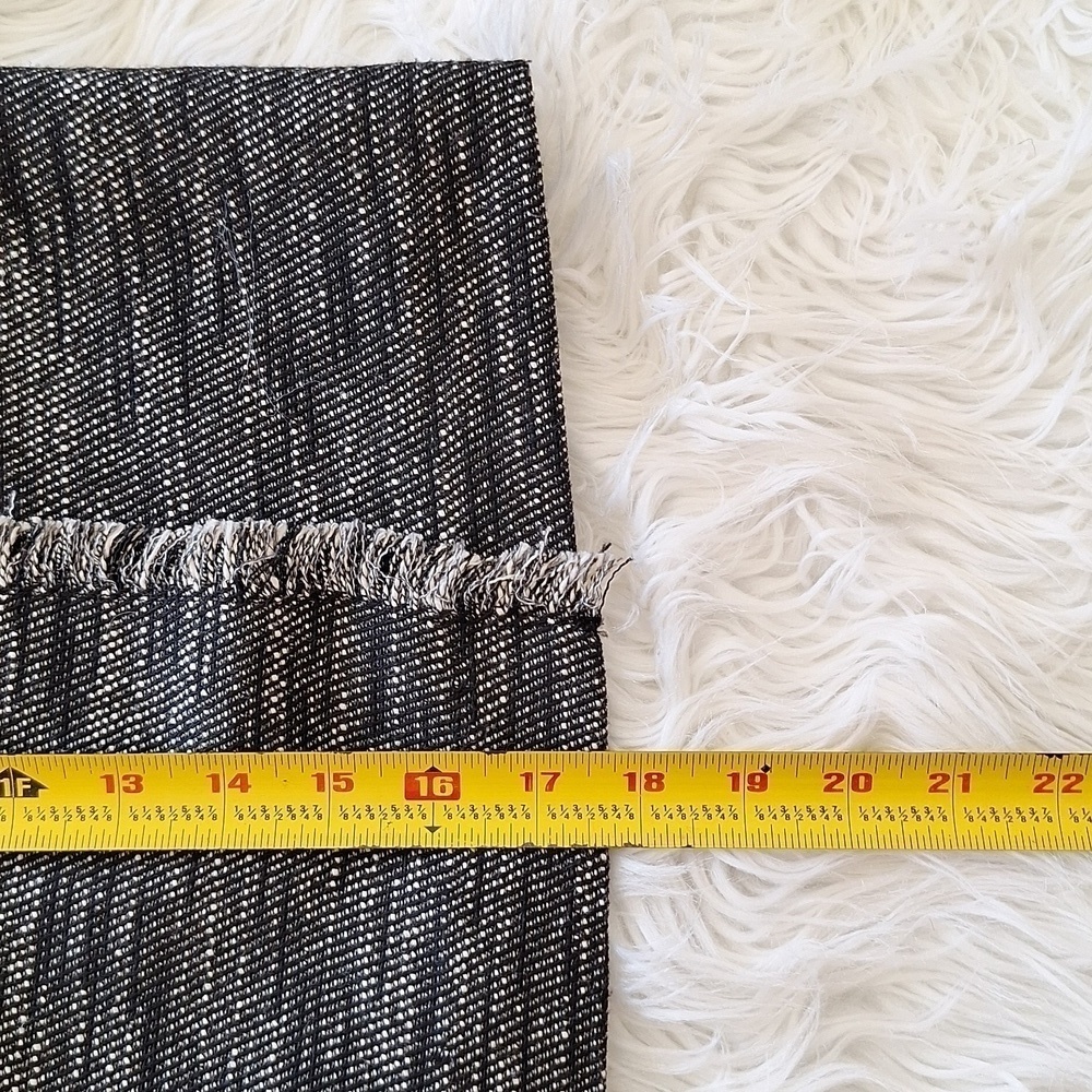LOFT Heather Black and White Tweed Faux Wrap Skirt - Picture 14 of 16